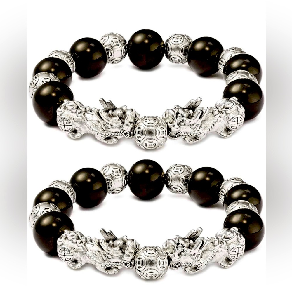 Feng Shui Black Obsidian Wealth Beads - Style B